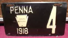 1918 Pennsylvania License Plate # 4 Triple Stamped