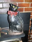 Cast Iron cat with fireplace tools