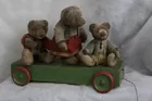 THE THREE BEARS GERMAN MOHAIR MUSICAL PULL TOY