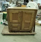 OAK 3 DOOR ICE BOX REFINISHED