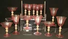 22 Pcs Pink Venetian Stemware