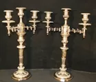 Pair of Silver on Copper Candelabra