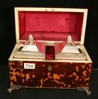 Antique Tortoise Shell Tea Caddy