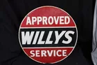 PORCELAIN 20 INCH 40s APPROVED WILLYS SERVICE SIGN
