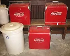 3 Vintage Coca Cola coolers