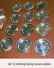 Georg Jensen 12 plates  sterling 
