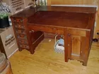 1860'S SOLID WALNUT MAP MAKERS DESK-TROUT AUCTIONS