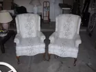 Wing Back Chairs (Green Floral)
