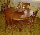 Oak Pedistal Table & Chairs