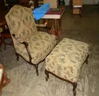 OVERSTUFFED CHAIR & OTTMAN