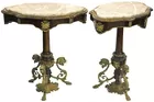 Pr. of Ornate Marble Top Tables
