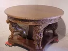Outstanding 1890's oak table w/lions 