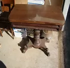 MAHOGANY GAME TABLE WITH CLAW FEET