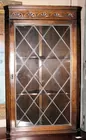 Leaded glass hanging corner cabinet