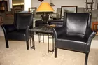 Pair leather chairs