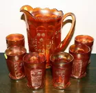 Carnival pitcher & glasses