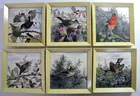 Six Framed Ceramic Bird Tiles