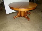 54 INCH SUPER RD OAK TABLE W/CLAW FT