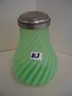 Green swirled glass salt shaker
