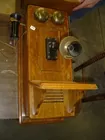 Vintage wooden wall telephone