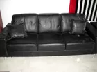 Lot# 95 - Black Leather Couch or Sofa