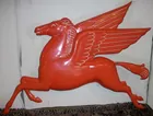 1950's Mobil Pegasus Porcelain Sign 4ftx3ft