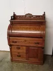 OAK CYCLINDER SECRETARY DESK