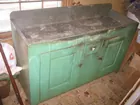 old green painted dry sink