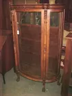 Carved Oak Bowfront China Cabinet