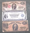 2 US, I National Currency $1 Large Notes          