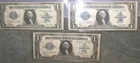 Three $1 Large Silver Certificates - 1923 Series 