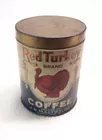 Rare Early Red Turkey Coffee Tin