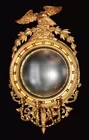 19th C. Gilt Wood Convex Mirror