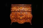 18th C. Marquetry Inlaid Cylinder Desk