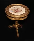 Gilt Wood Table with Large Vienna Plaque