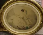 Louis Icart Etching in Oval Frame