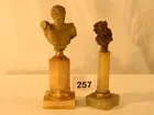 2 Small Busts on Onyx Columns & Bases