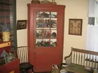 Red 12 lite corner cupboard