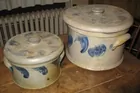 John Bell  cake crocks w/lids