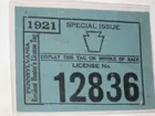 Rare 1921 Special Issue  cloth license