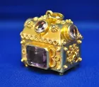 Casket Style 18 Kt Gold Pill Box