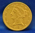 1880 Liberty Head $5 Gold Piece