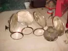Mercury glass & iron oil lamp