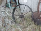 large iron tractor wheel