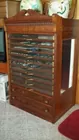 Oak spool cabinet