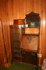 Antique Secretary Curved Glass Beveled M
