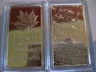1 Troy Oz 24K 5 Microns Gold Plated Maple Leaf Bar
