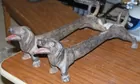 Cast Iron Dachshund Andirons