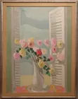 Roses in Vase Before an Open Window