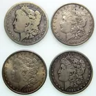 Four Morgan Silver Dollars